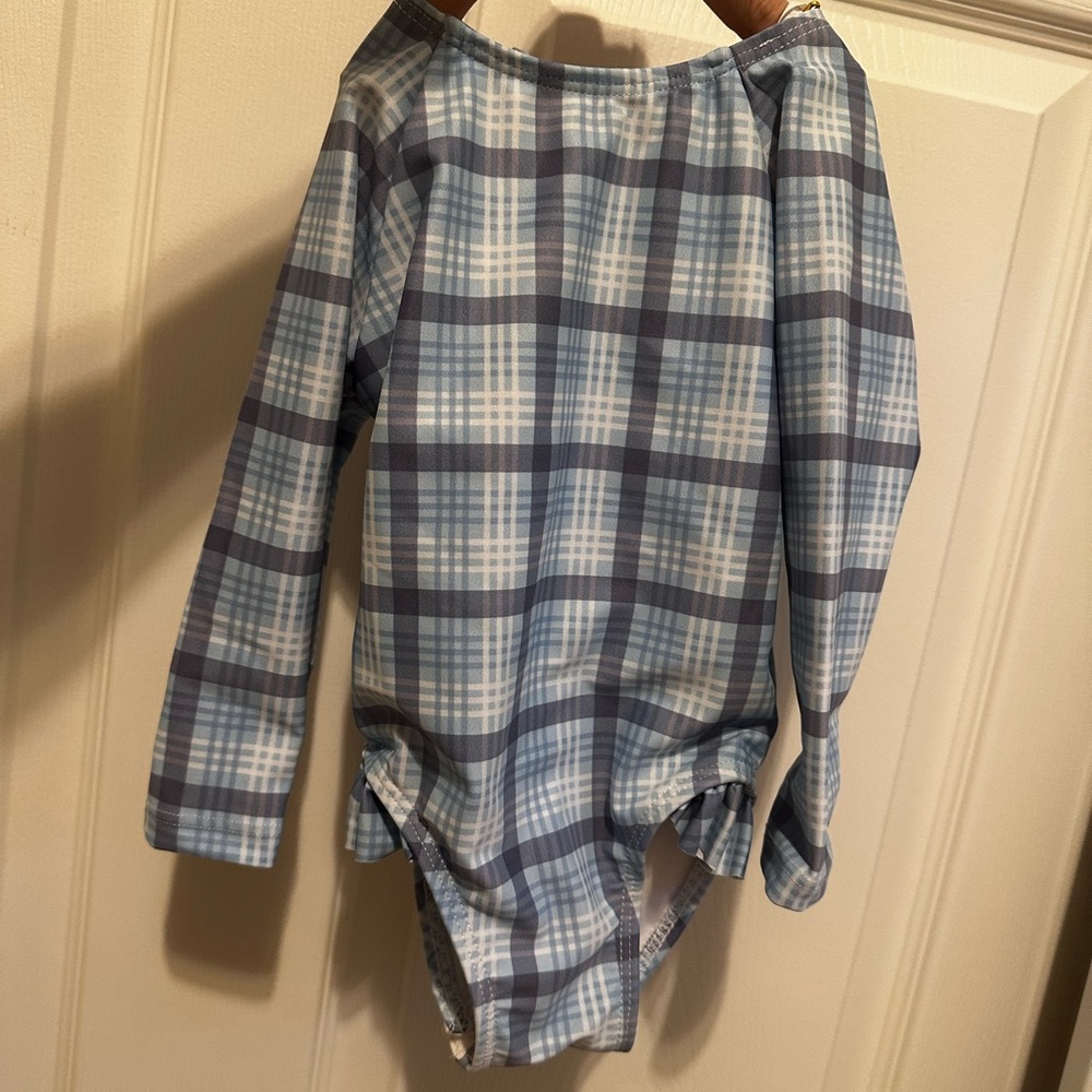 Minnow Swim maritime long sleeve girls bathing suit NWT